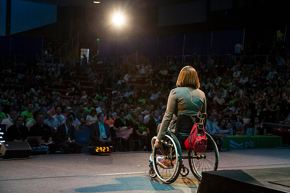 Emily McQueen is a stay-at-home mother of five children and a volunteer. Emily is a well-known speaker on the topic of overcoming disabilities. At BYU-Idaho she was involved in an accident that left h