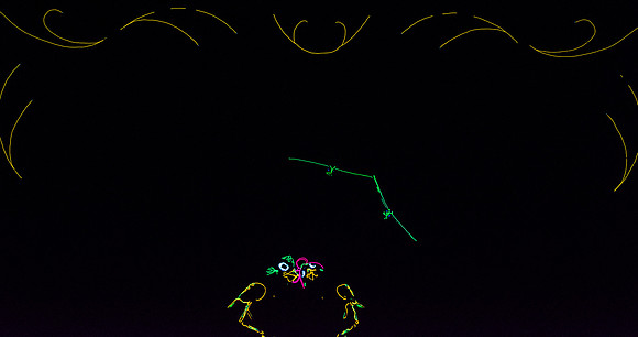 Brigham Young University-Idaho Center Stage presents the Light Wire Theater, a troupe of dancing puppeteers that perform in the dark and illuminate the characters and scenes with stringed lights.