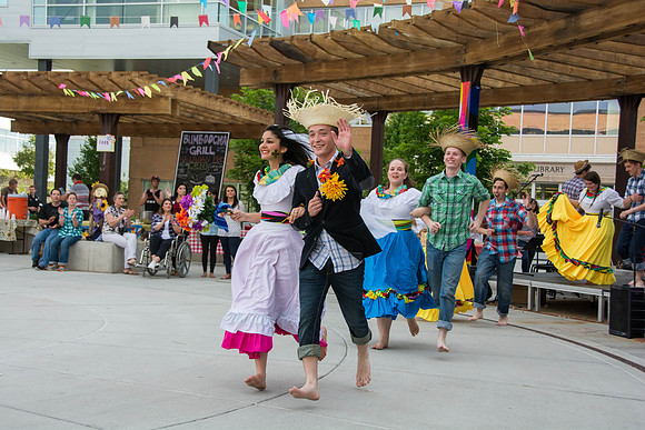 The Brazilian harvest festival, organized by students, featured music games and dancing.