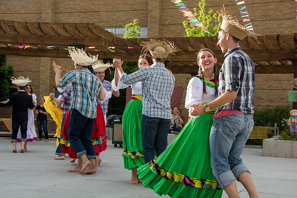 The Brazilian harvest festival, organized by students, featured music games and dancing.