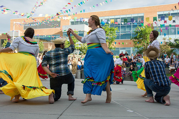 The Brazilian harvest festival, organized by students, featured music games and dancing.