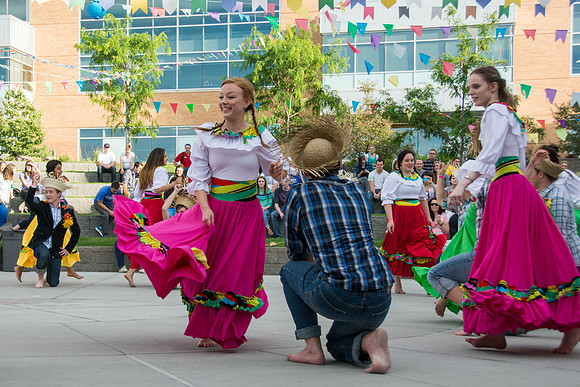 The Brazilian harvest festival, organized by students, featured music games and dancing.