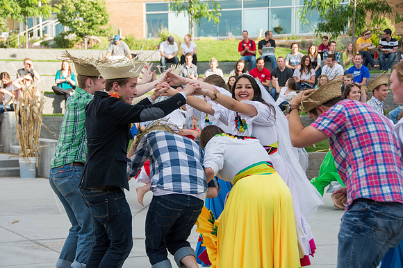 The Brazilian harvest festival, organized by students, featured music games and dancing.