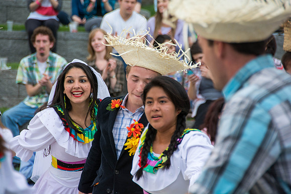 The Brazilian harvest festival, organized by students, featured music games and dancing.