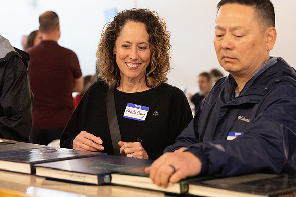 Alumni in the Cache Valley area gather at Eagles Landing Event Center, in Smithfield, Utah and get the chance to listen to and meet President Meredith.