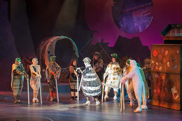The magical story introduces a community of cats called the Jellicles who live at one corner of a trash dump. It enacts the night they make the “Jellicle Choice” that decides which cat will ascend to