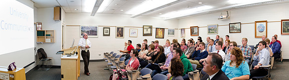University Communications student employee meeting.