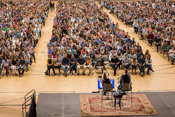The Gilberts host a Date night in the BYU-Idaho Center.
