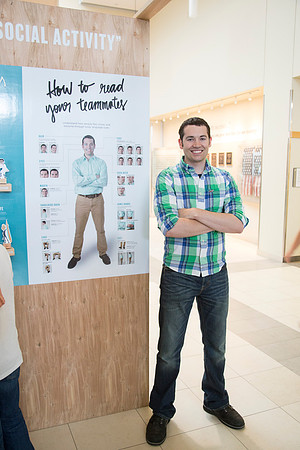 Robbie Reed stands next to his likeness.