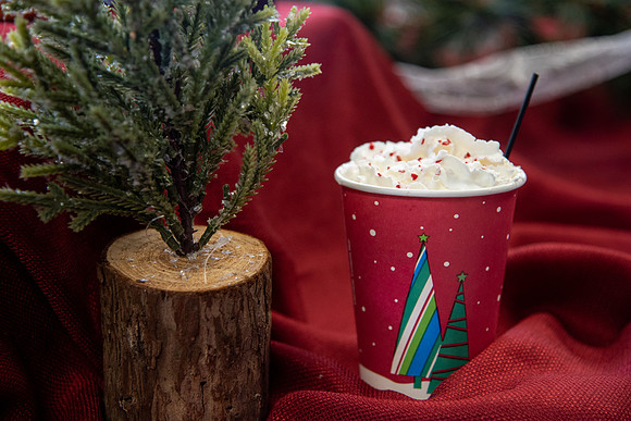Students at Center Square enjoy some hot chocolate.