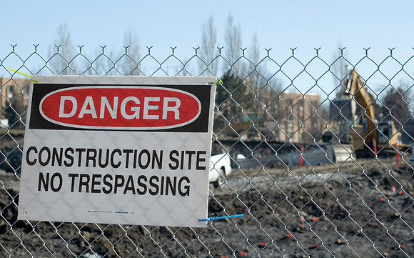 Construction on the Auditorium, later named the BYU-Idaho Center.