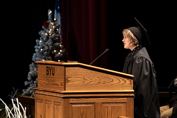 Graduates receive their diplomas during Performing and Visual Arts convocation.