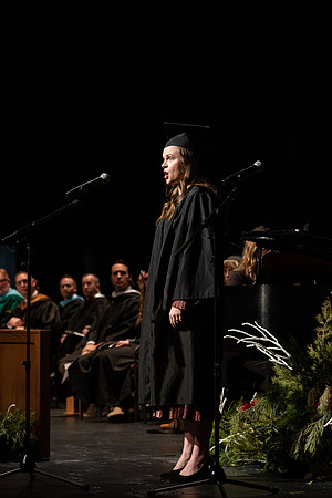 Graduates receive their diplomas during Performing and Visual Arts convocation.