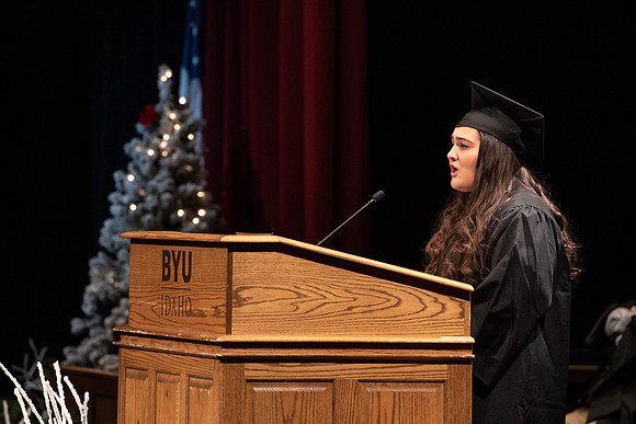Graduates receive their diplomas during Performing and Visual Arts convocation.