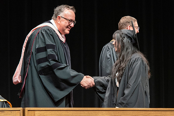 Graduates during convocation for the College of Performing and Visual Arts.
