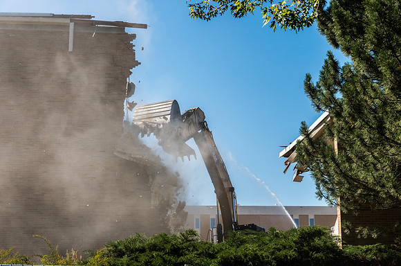 Big D Construction doing some major Destruction to the Kirkham Building.