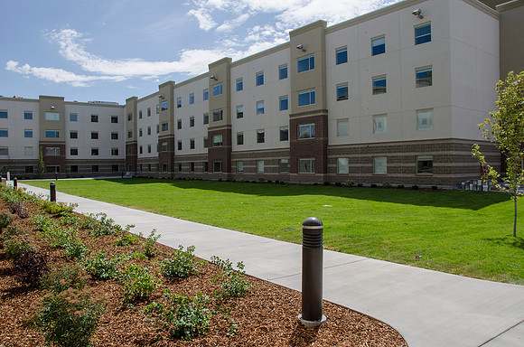 A new housing project at BYU-Idaho, Centre Square, close to completion.