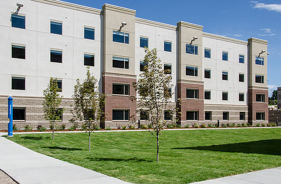 A new housing project at BYU-Idaho, Centre Square, close to completion.