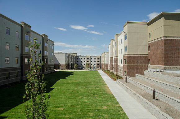 A new housing project at BYU-Idaho, Centre Square, close to completion.