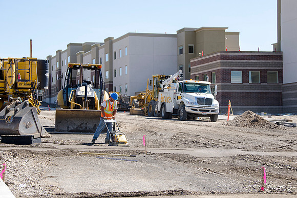 A new housing project at BYU-Idaho close to completion.