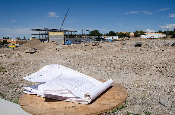 Construction continues on the Science and Technology Building.
