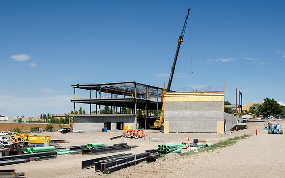 Construction continues on the Science and Technology Building.