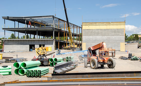 Construction continues on the Science and Technology Building.