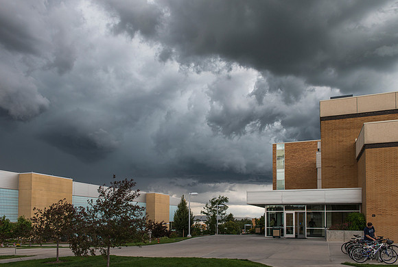 A little after 4pm the Rexburg area received a tornado warning advising everyone to take shelter. The main part of the cell stayed North of campus and never did develop into a tornado but it did bring