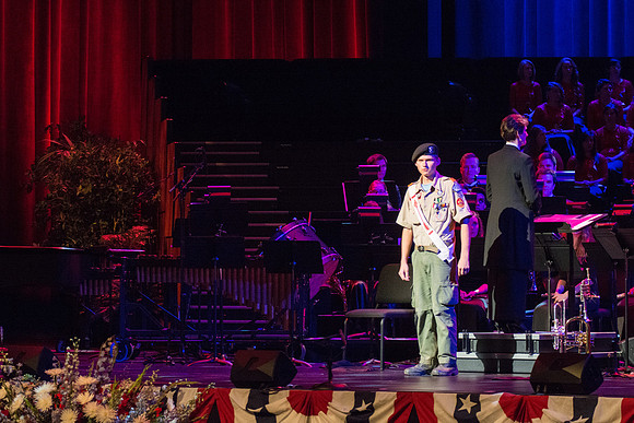The Brigham Young University-Idaho Choir and Orchestra perform in the Patriots and Pioneers concert, with guest appearance by the Dallas Brass.
