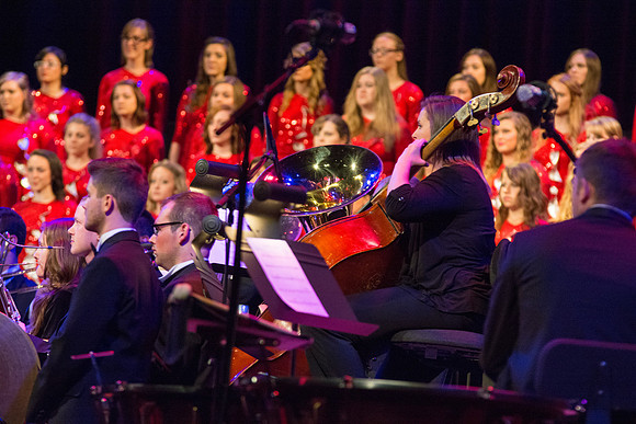 The Brigham Young University-Idaho Choir and Orchestra perform in the Patriots and Pioneers concert, with guest appearance by the Dallas Brass.