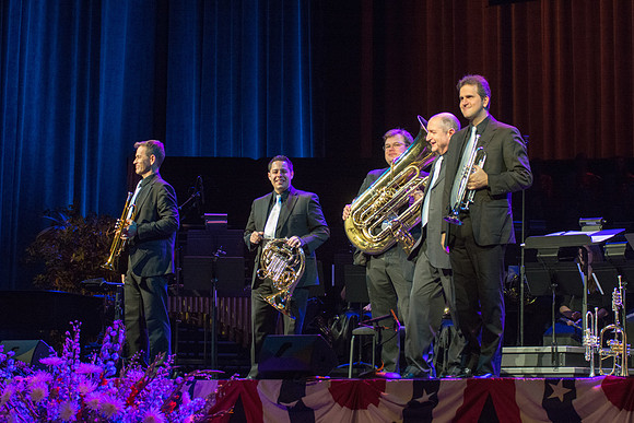 The Brigham Young University-Idaho Choir and Orchestra perform in the Patriots and Pioneers concert, with guest appearance by the Dallas Brass.