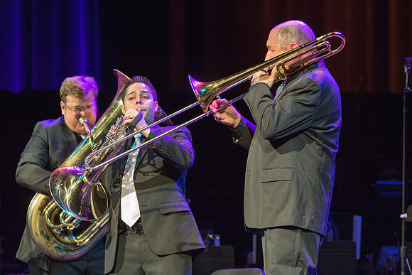 The Brigham Young University-Idaho Choir and Orchestra perform in the Patriots and Pioneers concert, with guest appearance by the Dallas Brass.