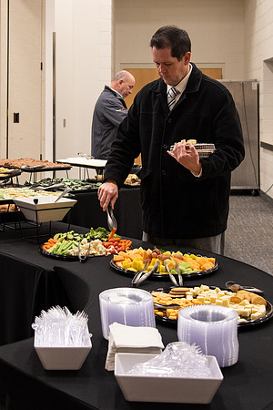 BYU-Idaho Employees enjoy a Christmas gathering in the Taylor Building.