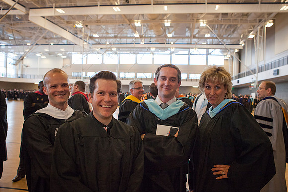Communication Department faculty; Brother Pingel, Brother Kurr, Brother Lybbert, and Sister Esplin.