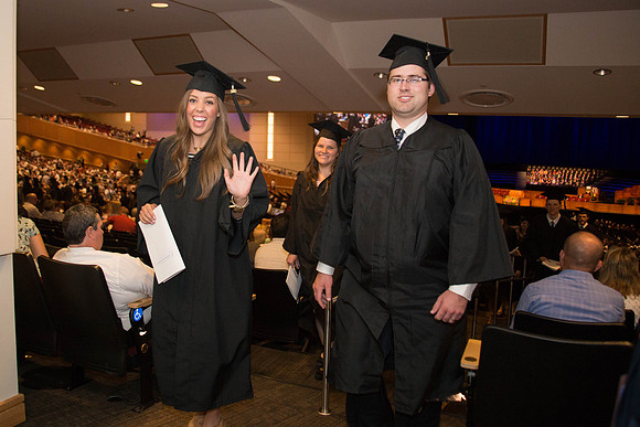 Students walk out of the Processional Ceremony.