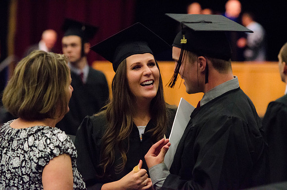 Students wait for the Convocation Ceremony to begin.