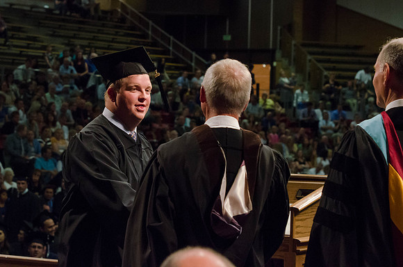 CIT Graduate Mikel Hall recieves his diploma.