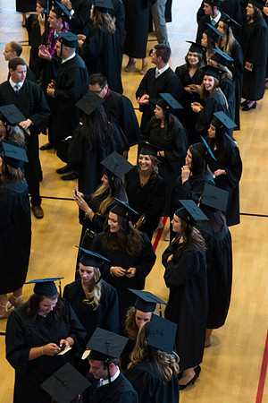 Graduates waiting before commencement ceremony. Photo by Ryan Chase.