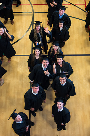 Graduates waiting before commencement ceremony. Photo by Ryan Chase.