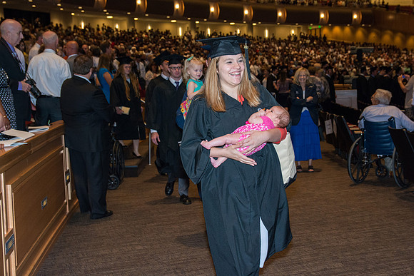 Brigham Young University-Idaho graduates at Commencement ceremony. Photo by Ryan Chase