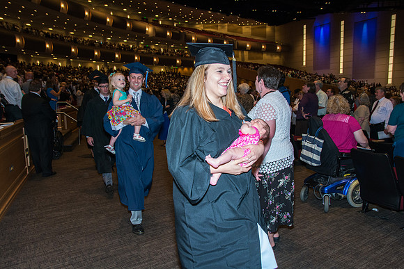 Brigham Young University-Idaho graduates at Commencement ceremony. Photo by Ryan Chase