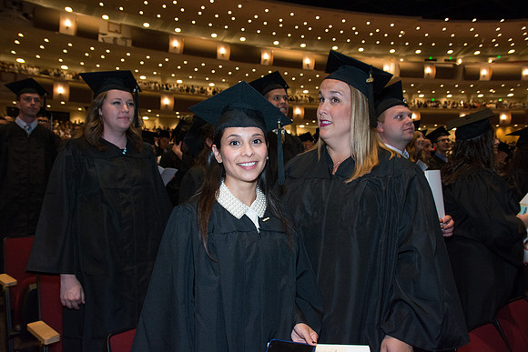 Brigham Young University-Idaho graduates at Commencement ceremony. Photo by Ryan Chase
