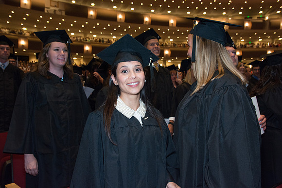 Brigham Young University-Idaho graduates at Commencement ceremony. Photo by Ryan Chase
