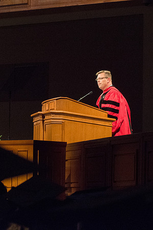 President Clark G. Gilbert addresses graduates at convocation. Photo by Ryan Chase.