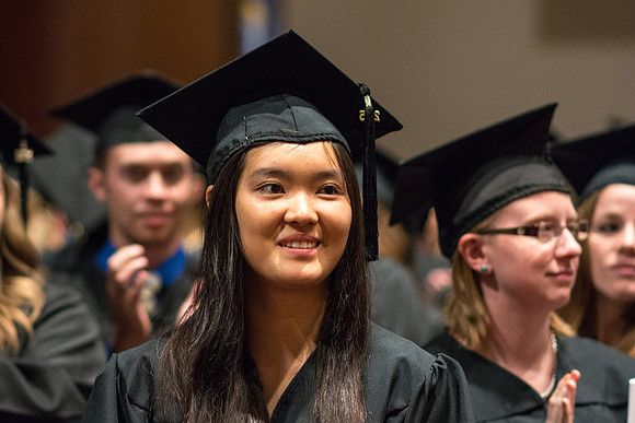 Brigham Young University-Idaho graduates at Commencement ceremony. Photo by Ryan Chase