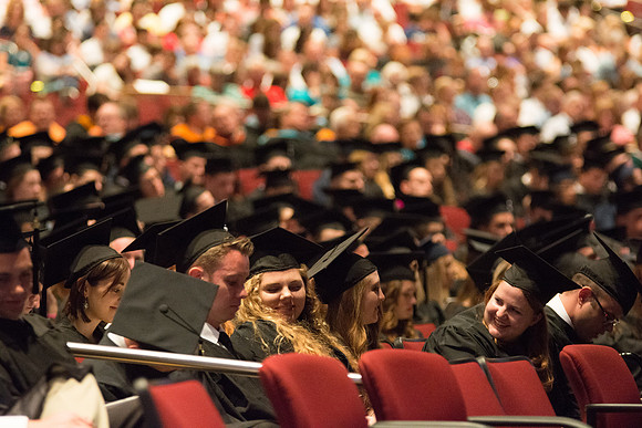 Brigham Young University-Idaho graduates at Commencement ceremony. Photo by Ryan Chase