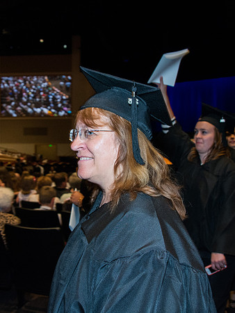 Brigham Young University-Idaho graduates exiting Commencement ceremony. Photo by Ryan Chase