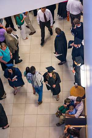 Graduates with their families at Brigham Young University-Idaho.