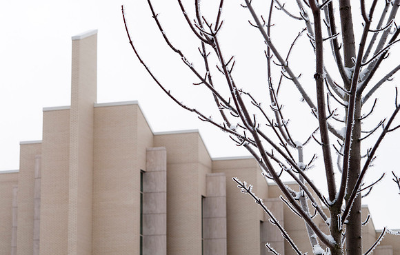 campus during winter, Taylor building