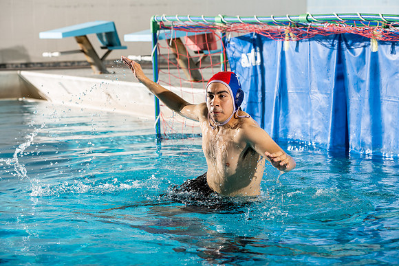 Swimming Pool fitness banner photoshoot.